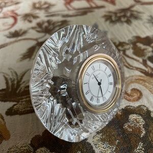 Small WATERFORD crystal clock, Lismore pattern, Christmas gift